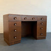 Art Deco Curved Mahogany Leather Top Executive Desk