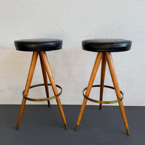 Pair Of Mid-Century Modern Bar Stools