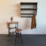 Industrial Brushed Steel Gymnasium Wall Mount Shelf Unit Coat Rack