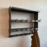 Industrial Brushed Steel Gymnasium Wall Mount Shelf Unit Coat Rack