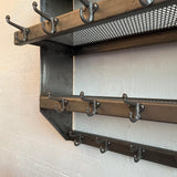 Industrial Brushed Steel Gymnasium Wall Mount Shelf Unit Coat Rack