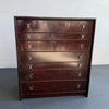 High-Boy Dresser With Nickel X-Shaped Pulls By Paul Frankl For Johnson Furniture