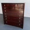 High-Boy Dresser With Nickel X-Shaped Pulls By Paul Frankl For Johnson Furniture