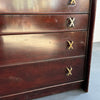 High-Boy Dresser With Nickel X-Shaped Pulls By Paul Frankl For Johnson Furniture