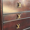 Low-Boy Dresser With Nickel X-Shaped Pulls By Paul Frankl For Johnson Furniture