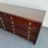 Low-Boy Dresser With Nickel X-Shaped Pulls By Paul Frankl For Johnson Furniture