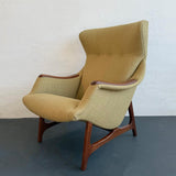 Scandinavian Modern Wingback Lounge Chair By B. J. Hansen