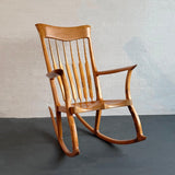 Artisan-Made Spindle Back Rocking Chair In The Style Of Sam Maloof