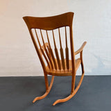 Artisan-Made Spindle Back Rocking Chair In The Style Of Sam Maloof