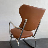 Art Deco Chrome And Leather Rocking Chair