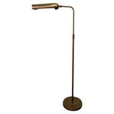 Mid-Century Adjustable Brass Library Reading Floor Lamp