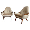 Mid-Century Modern High-Back Upholstered Lounge Chairs By Adrian Pearsall