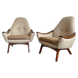 Mid-Century Modern High-Back Upholstered Lounge Chairs By Adrian Pearsall