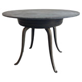 Custom Industrial Round Slate Maple And Cast Iron Table