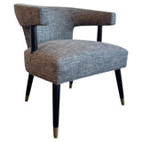 Mid-Century Modern Upholstered Barrel Back Accent Chair