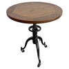 Industrial Oak And Cast Iron Adjustable Cafe Table