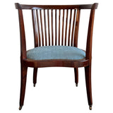 Regency Style Mahogany Rolling Barrel Back Armchair