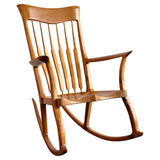 Artisan-Made Spindle Back Rocking Chair In The Style Of Sam Maloof