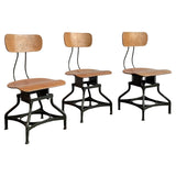 Set Of Three Industrial Adjustable Shop Chairs By Toledo Metal Furniture Co.