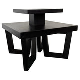 Art Deco Black Lacquered Tiered Side Table In The Style Of Paul Frankl