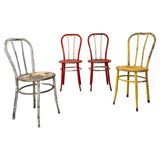 Set Of Four Industrial Painted Steel Café Dining Chairs