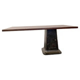 Custom Industrial Maple And Cast Iron Cantilever Table