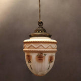 Art Deco Painted Glass Pendant Light