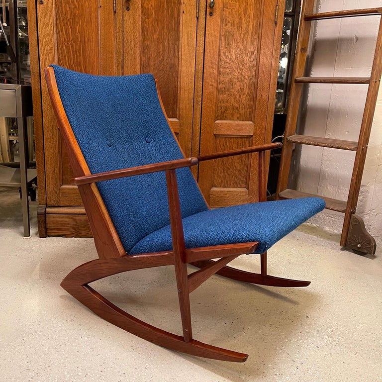 Vintage Danish Modern Teak Rocking Chair by Holgar Georg Jensen