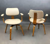 Bentwood And Leather Swivel Armchairs By Thonet