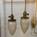 Industrial Etched Glass Teardrop Pendant Lights