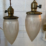 Industrial Etched Glass Teardrop Pendant Lights