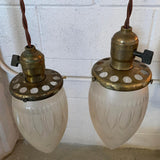 Industrial Etched Glass Teardrop Pendant Lights