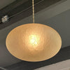 Mid Century Modern Crackled Glass Orb Pendant Light