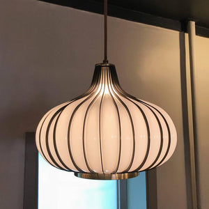 Milk Glass Onion Swag Pendant Light