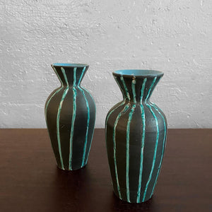 Pair of Italian Mid Century Modern Art Pottery Vases