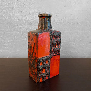 Tall Fat Lava Vase By Scheurich Keramik, West Germany