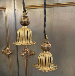 Petite Hollywood Regency Brass Tassle Fitter Pendants