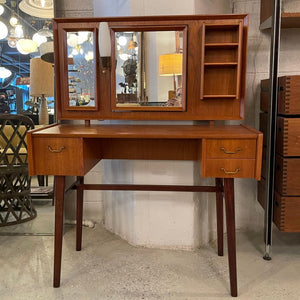 Scandinavian Modern Teak Vanity With Light