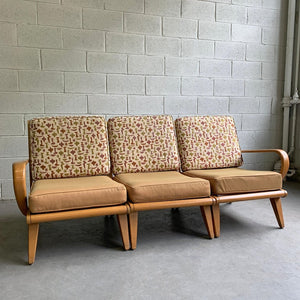 Heywood Wakefield 3 Piece Birch Sectional Sofa