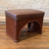 Art Deco Leather Ottoman