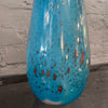 Gradient Blue Gold Fleck Murano Glass Vase, Tear Drop Shape