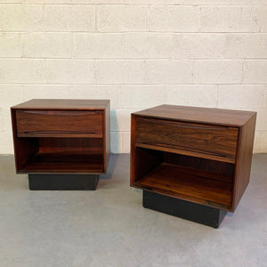 Mid Century Modern Rosewood Cube Nightstands