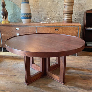 Midcentury Round Walnut Coffee Table