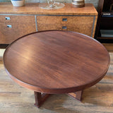 Midcentury Round Walnut Coffee Table