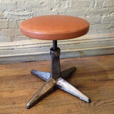 Cast Iron Stools With Leather Seats