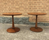 Walnut Pedestal Side Tables by Kipp Stewart for Drexel Declaration