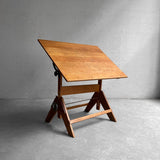 Industrial Height Adjustable Maple Drafting Table