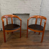 Pair of Danish Modern Teak Barrel Chairs