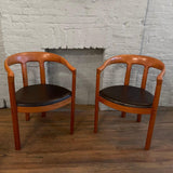 Pair of Danish Modern Teak Barrel Chairs