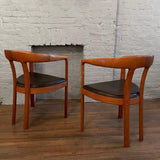 Pair of Danish Modern Teak Barrel Chairs